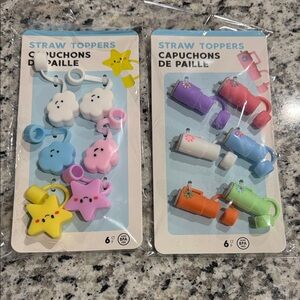Colorful Straw Toppers Set- 2 pack